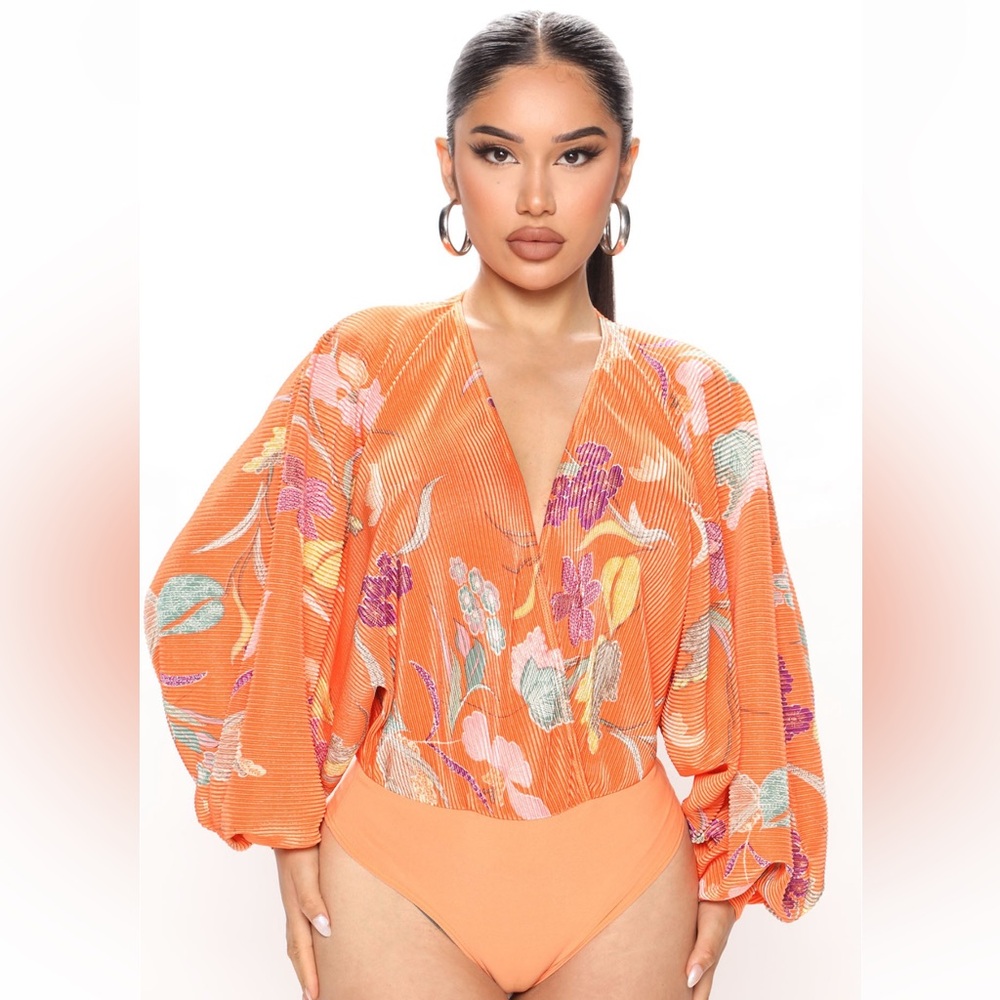 Fashion Nova Plus Plisse Bodysuit